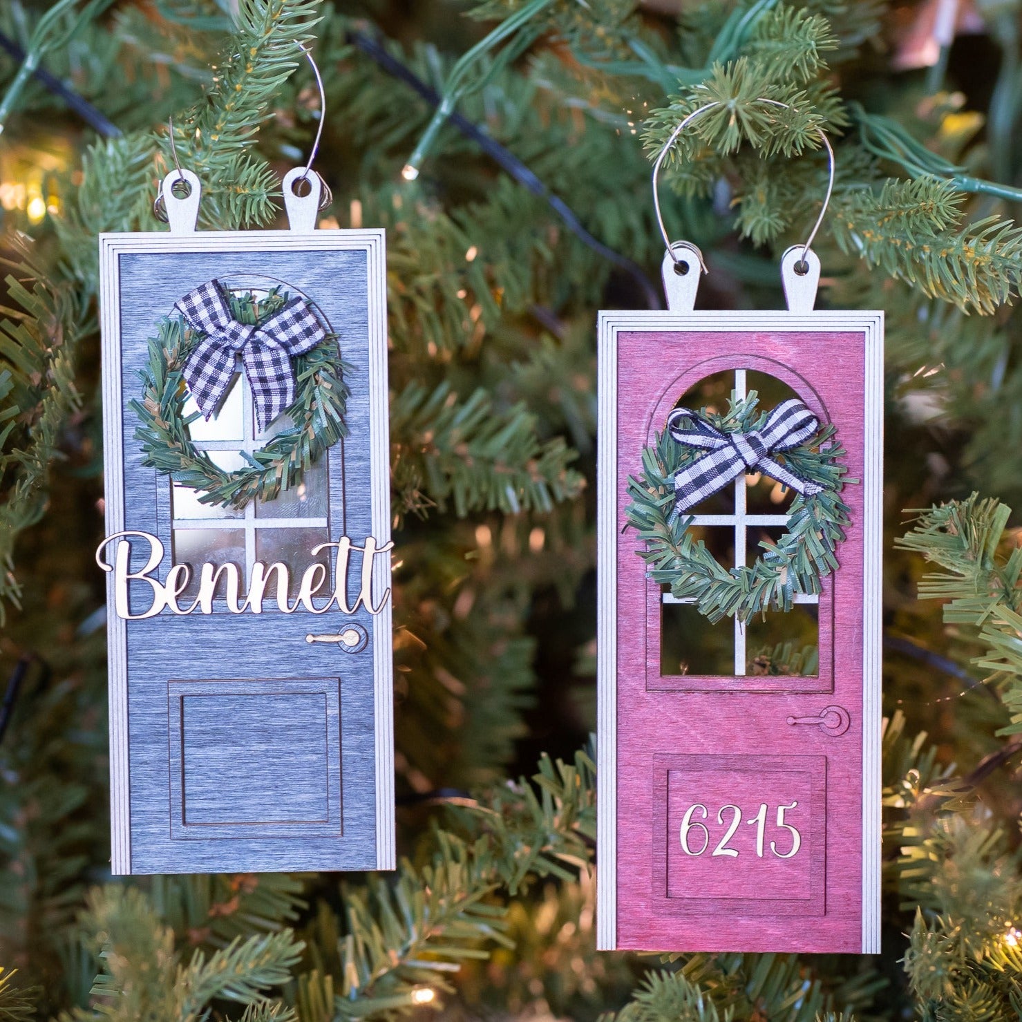 Door With Wreath 2022 Ornament