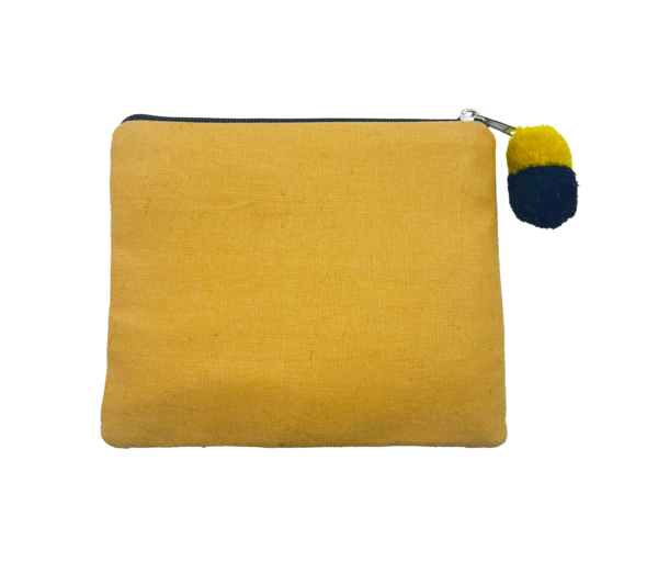 Hand-Beaded Coin Pouch - Black Star (Back View)