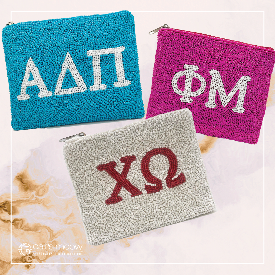 Sorority Hand-Beaded Coin Pouch