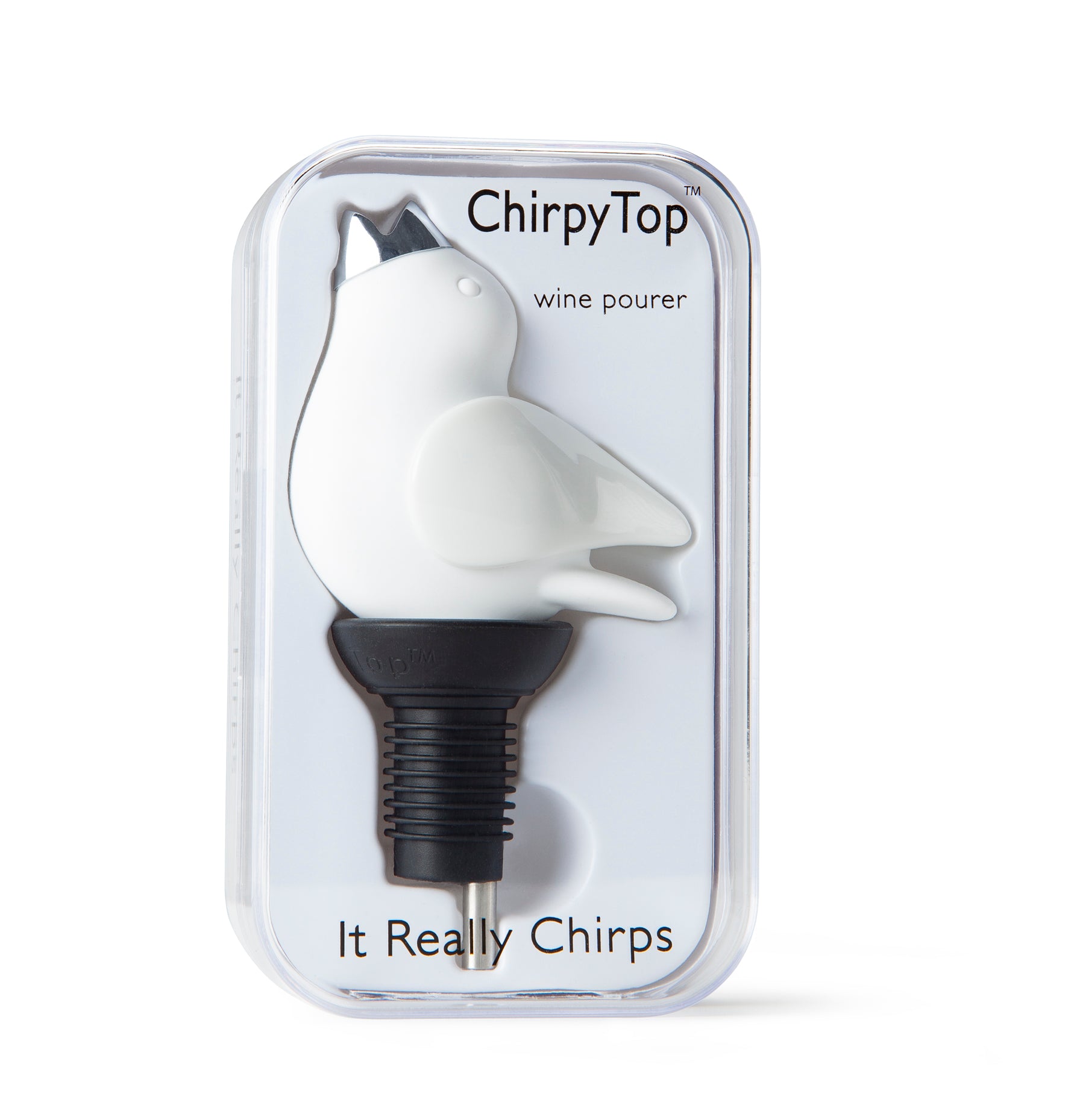 Chirpy Top Wine Pourer - Classic White