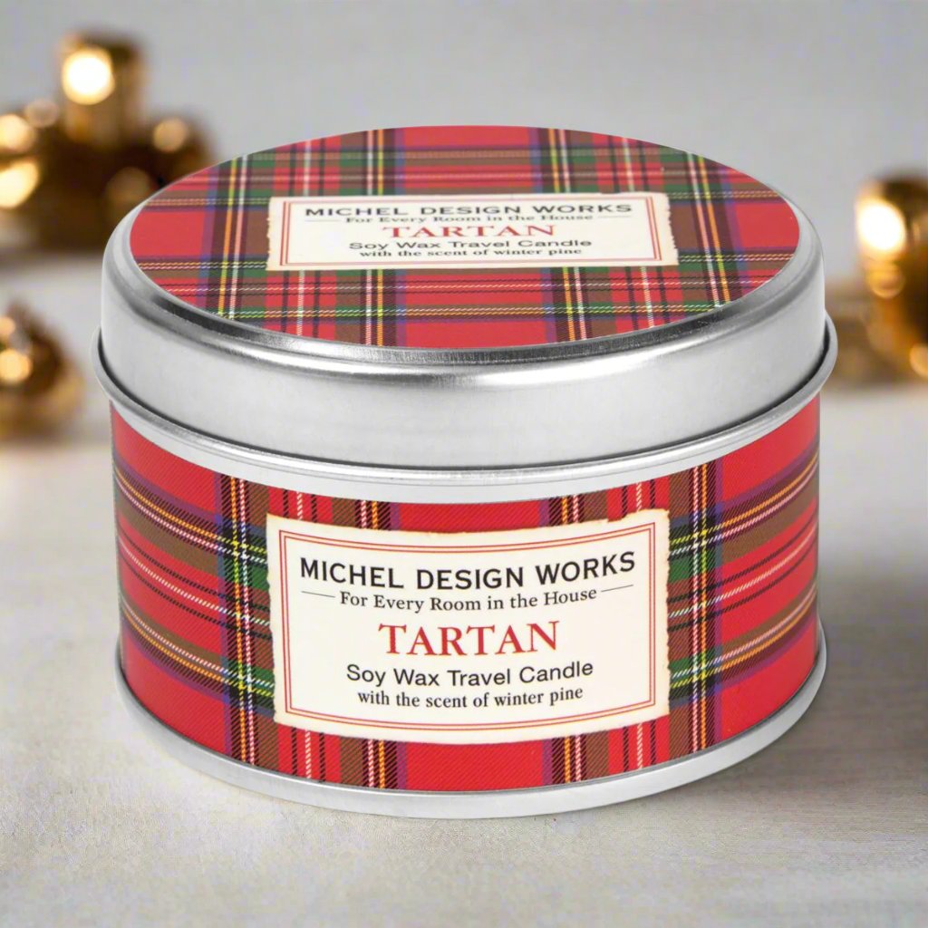 Michel Design Works Holiday Travel Tin Candle - 4 oz. - Tartan