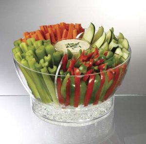 Personalized Acrylic Salad Bowl w/Divider and Salad Hands