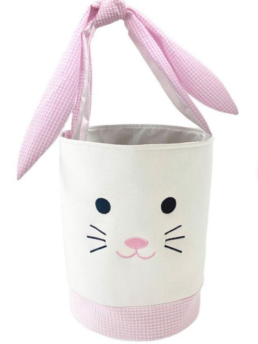 Personalized Canvas Easter Basket - Pink