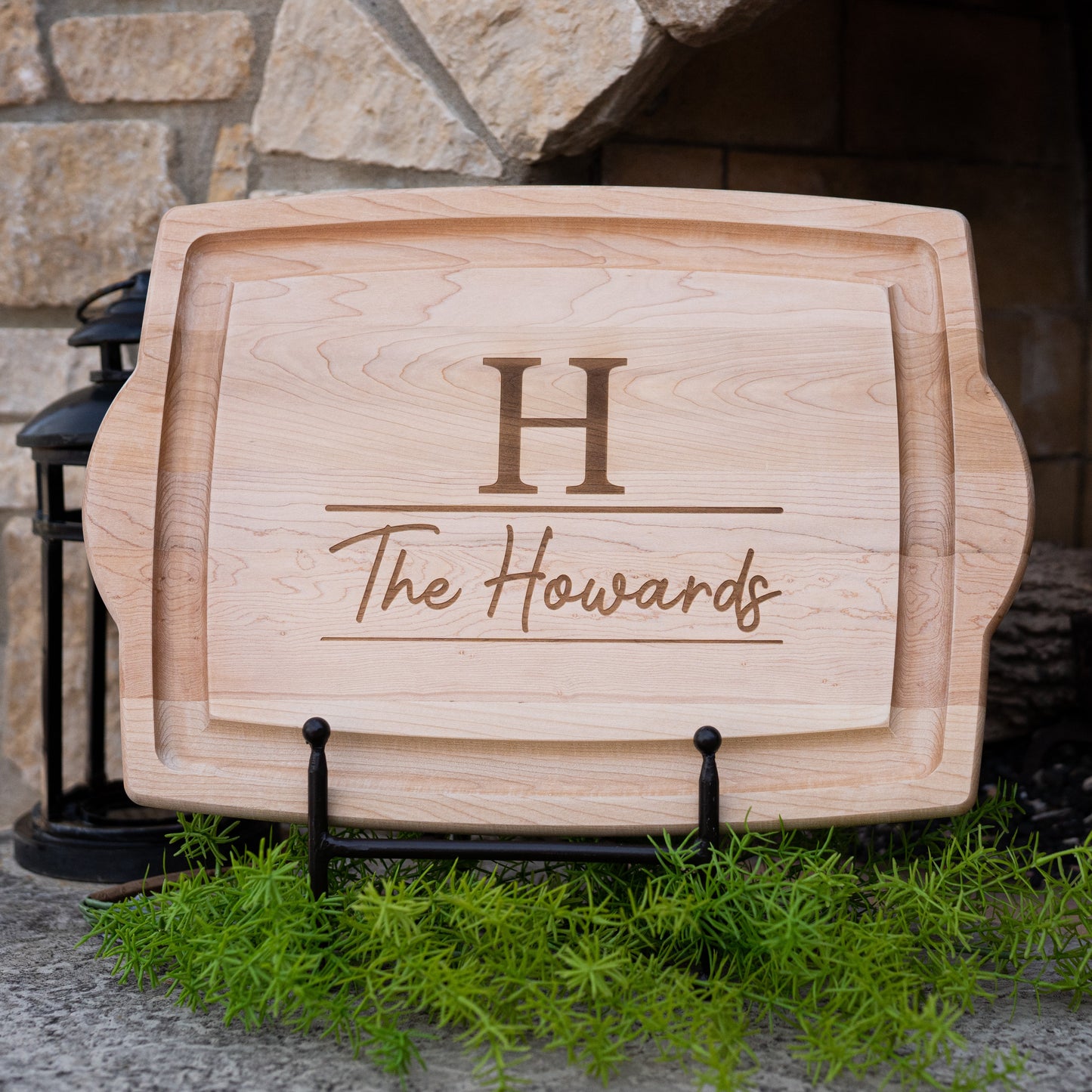 Personalized Maple Carving Board w/Handles