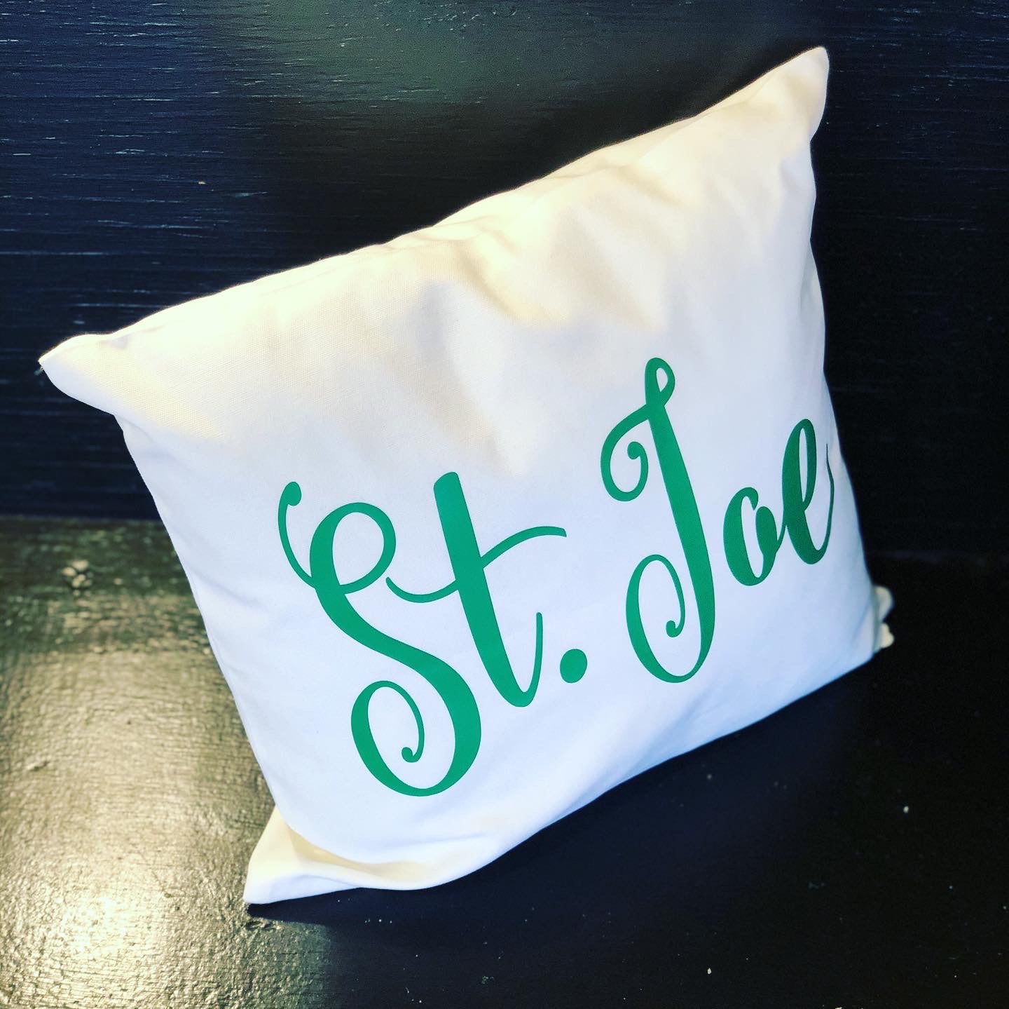 Personalized White Square Pillow