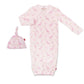 Magnetic Me Modal Infant Sack Gown & Hat Set - Jolie Giraffe, Pink
