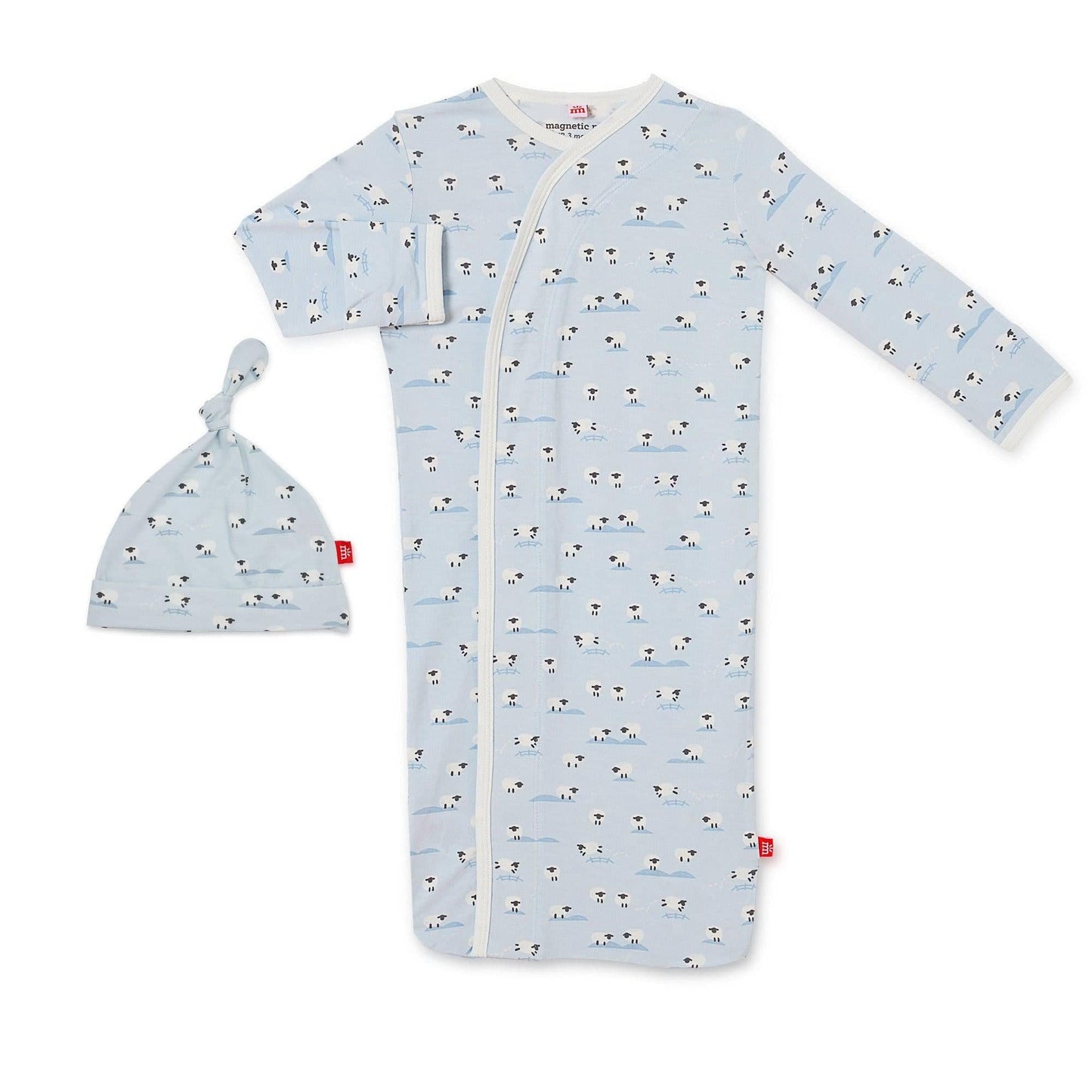 Magnetic Me Modal Infant Sack Gown & Hat Set - Baa Baa Baby, Blue
