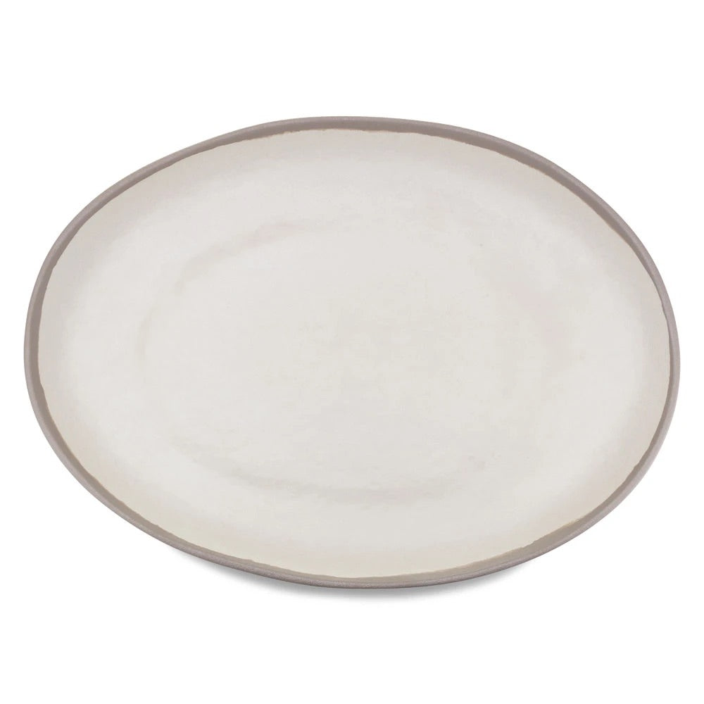 Personalized Potter Stone Grey Melaboo Oval Platter