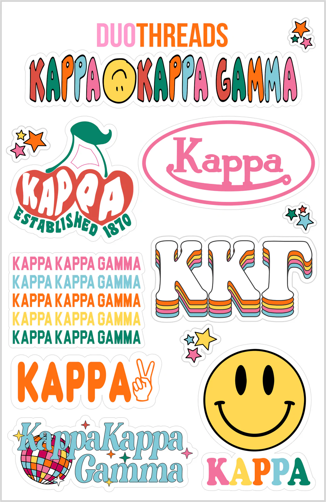 Sorority Sticker Sheet - Kappa Kappa Gamma