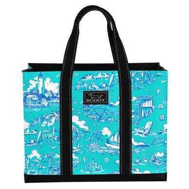 One Bella Casa 82592TT18P 18 in. The Ice Age Sucked Polyester Tote Bag by  Terry