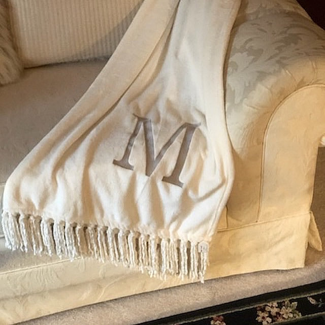 Mud pie initial throw blanket hot sale