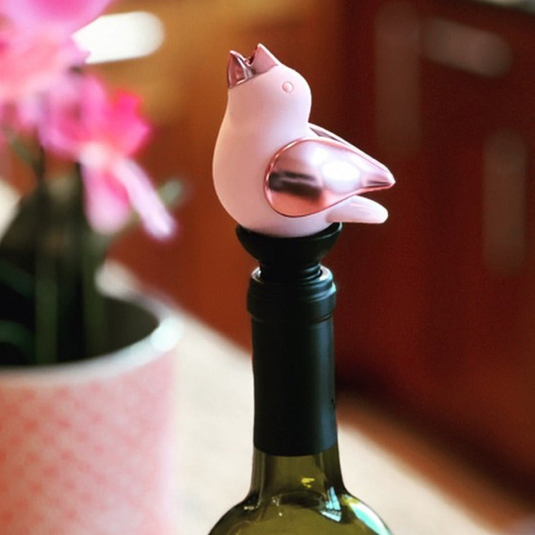 Chirpy Top Wine Pourer - Pink Rose