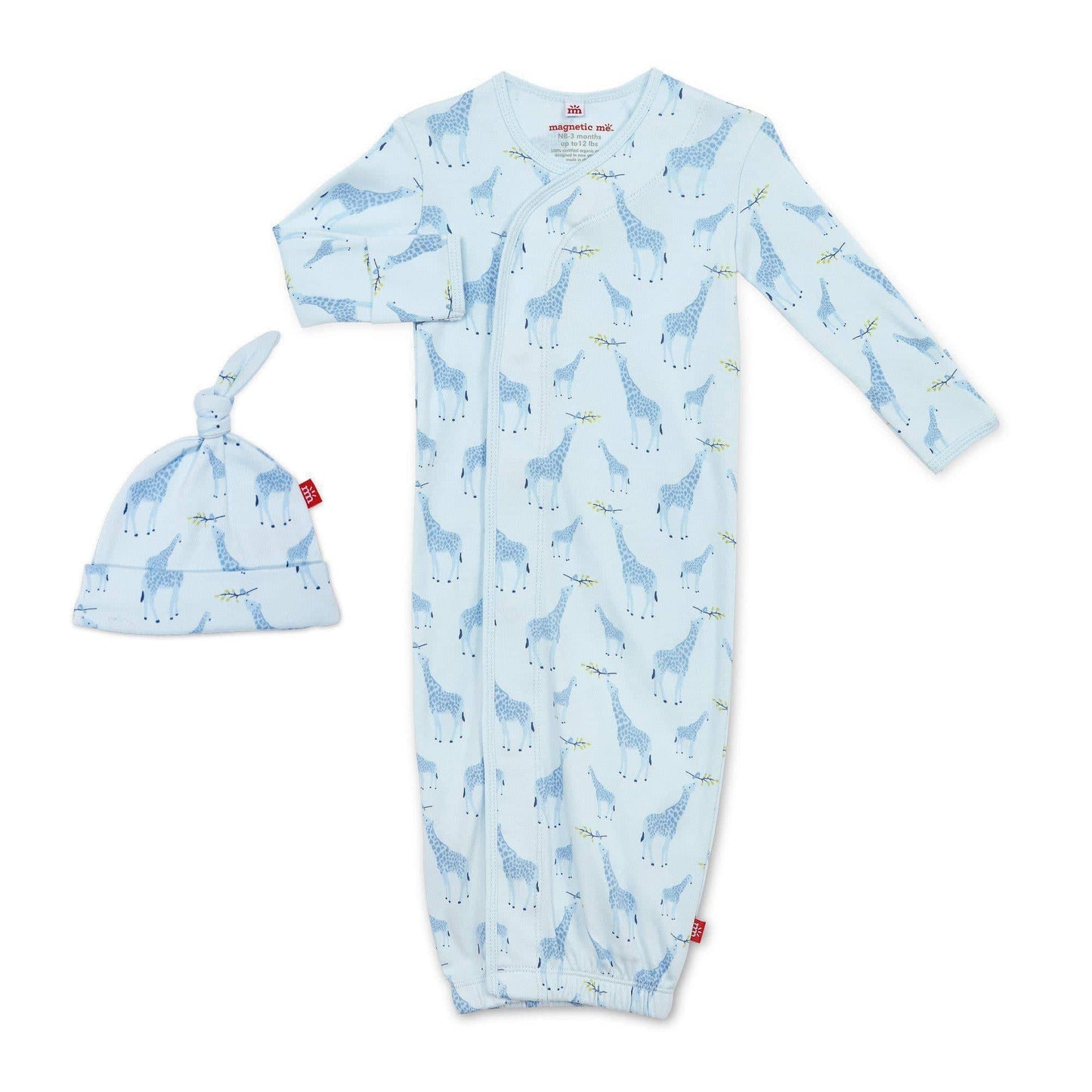 Magnetic Me Modal Infant Sack Gown & Hat Set - Jolie Giraffe, Blue