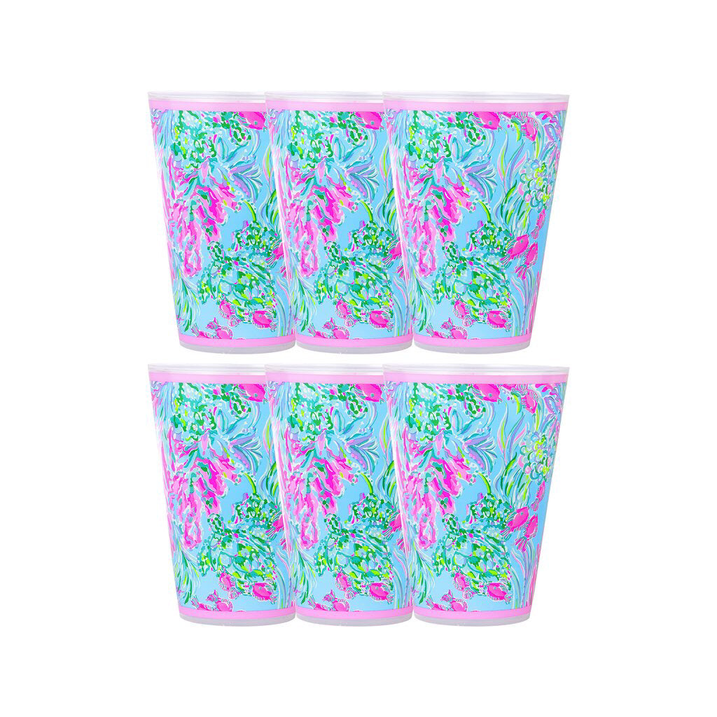 Lilly Pulitzer Pool Cups Set/6  - Best Fishes