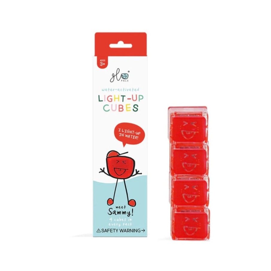  Glo Pals Water Activated Light-Up Cubes - Red