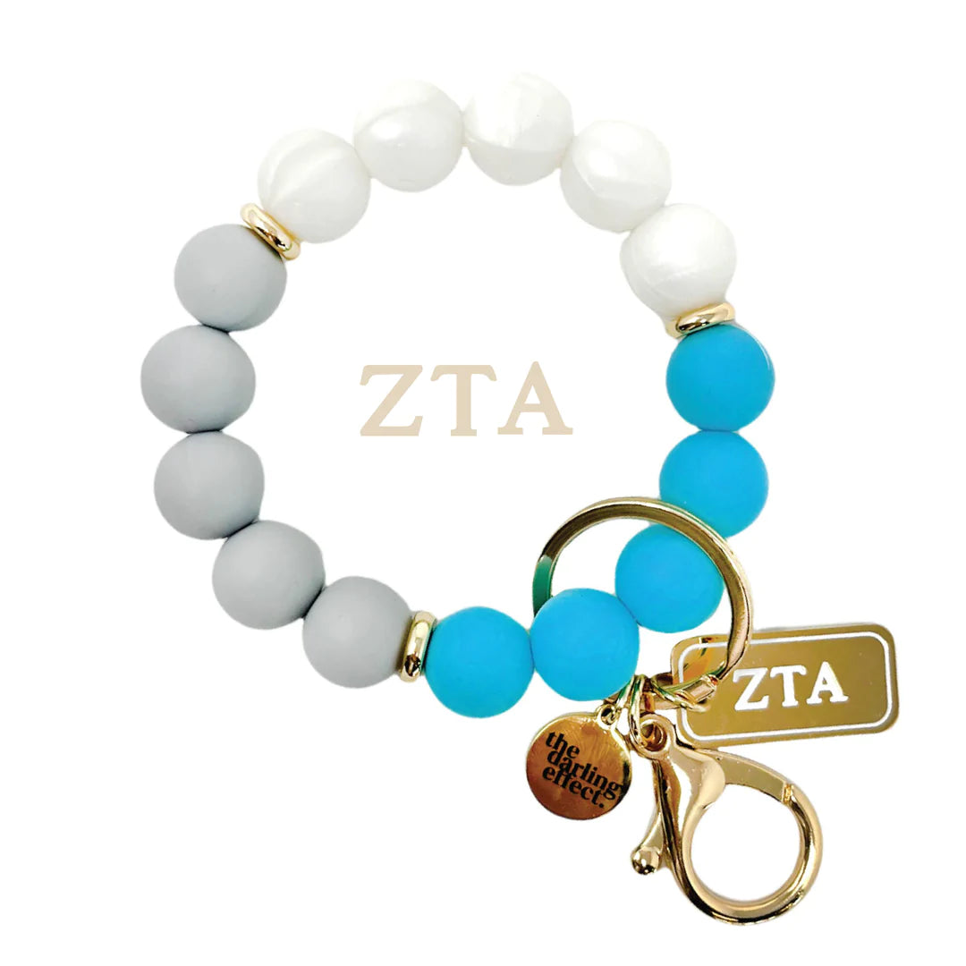 Hands-Free, Silicone Sorority Keychain Wristlet - Zeta Tau Alpha
