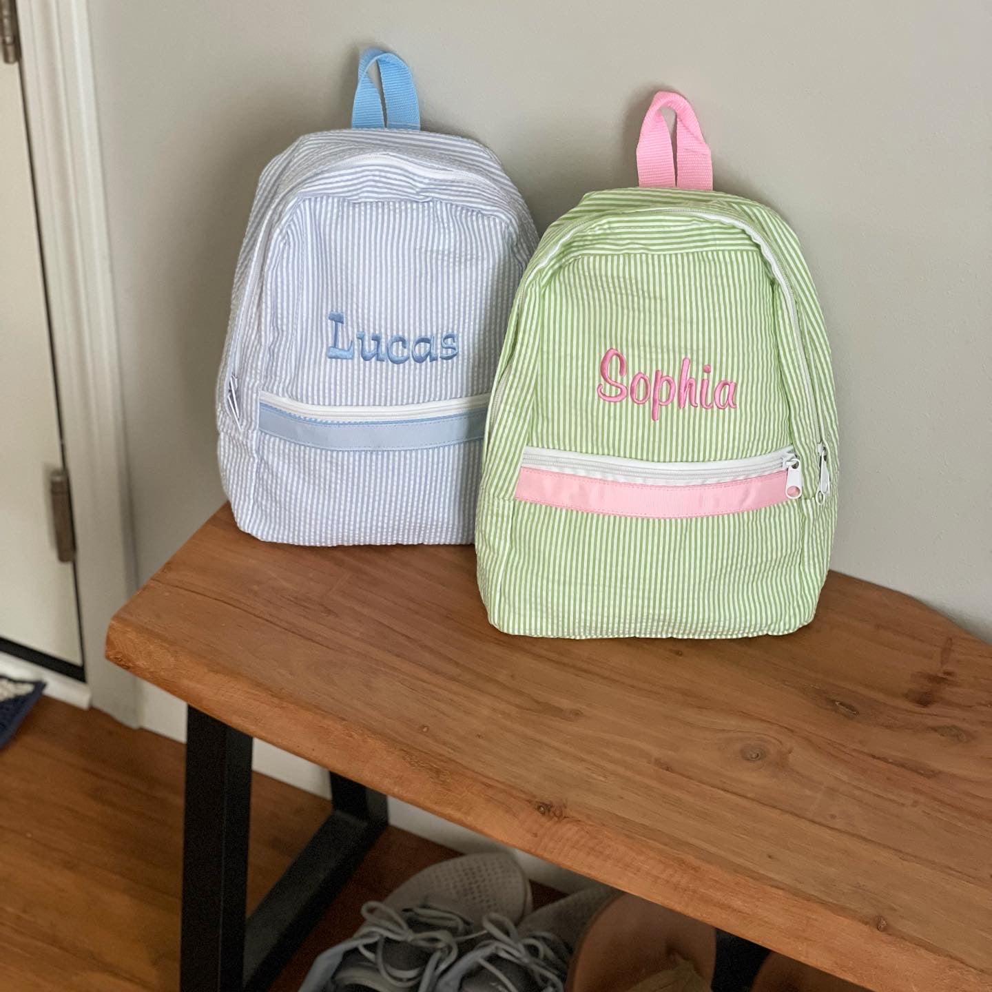 Small Seersucker Children's Backpack – The Monogrammed Home
