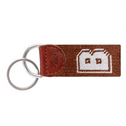 Needlepoint Key FOB - Collegiate - Brown