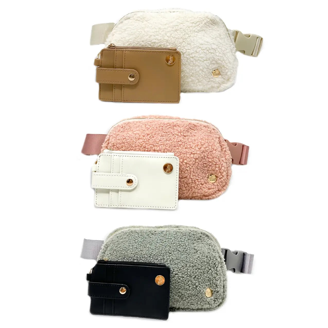 Sherpa Belt Bag w Matching Card Wallet Cat s Meow Personalized Gifts