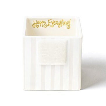 Happy Everything Mini Nesting Cube - Ivory Stripe