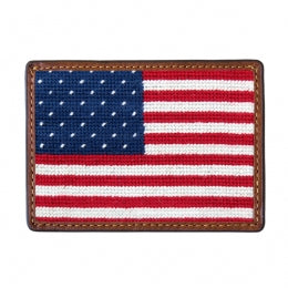 Needlepoint Card Wallet - Big American Flag