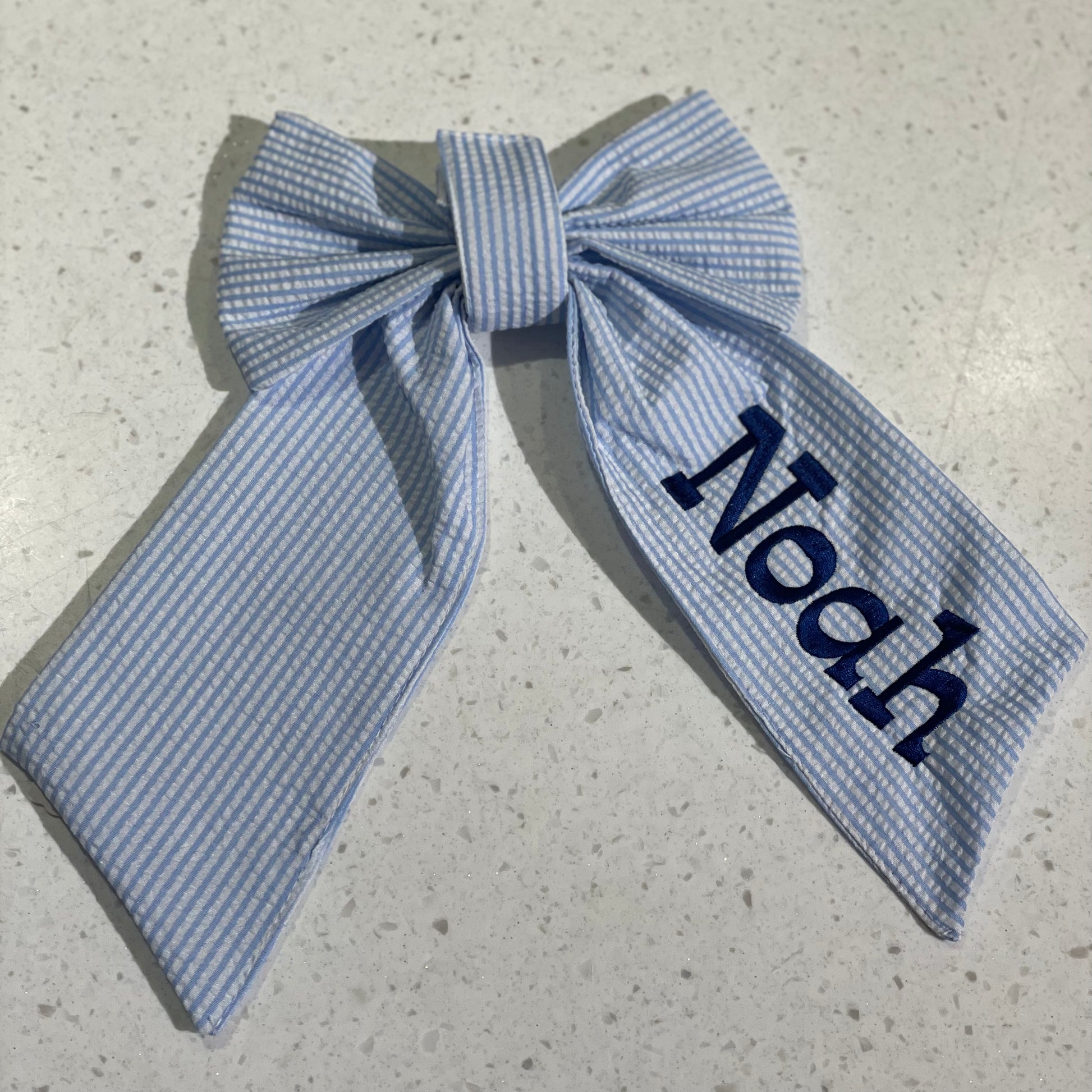 Personalized Basket Bow - Blue