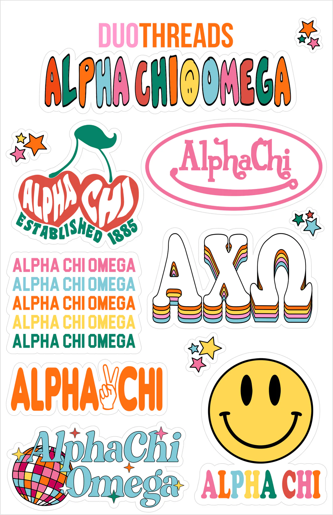 Sorority Sticker Sheet - Alpha Chi Omega