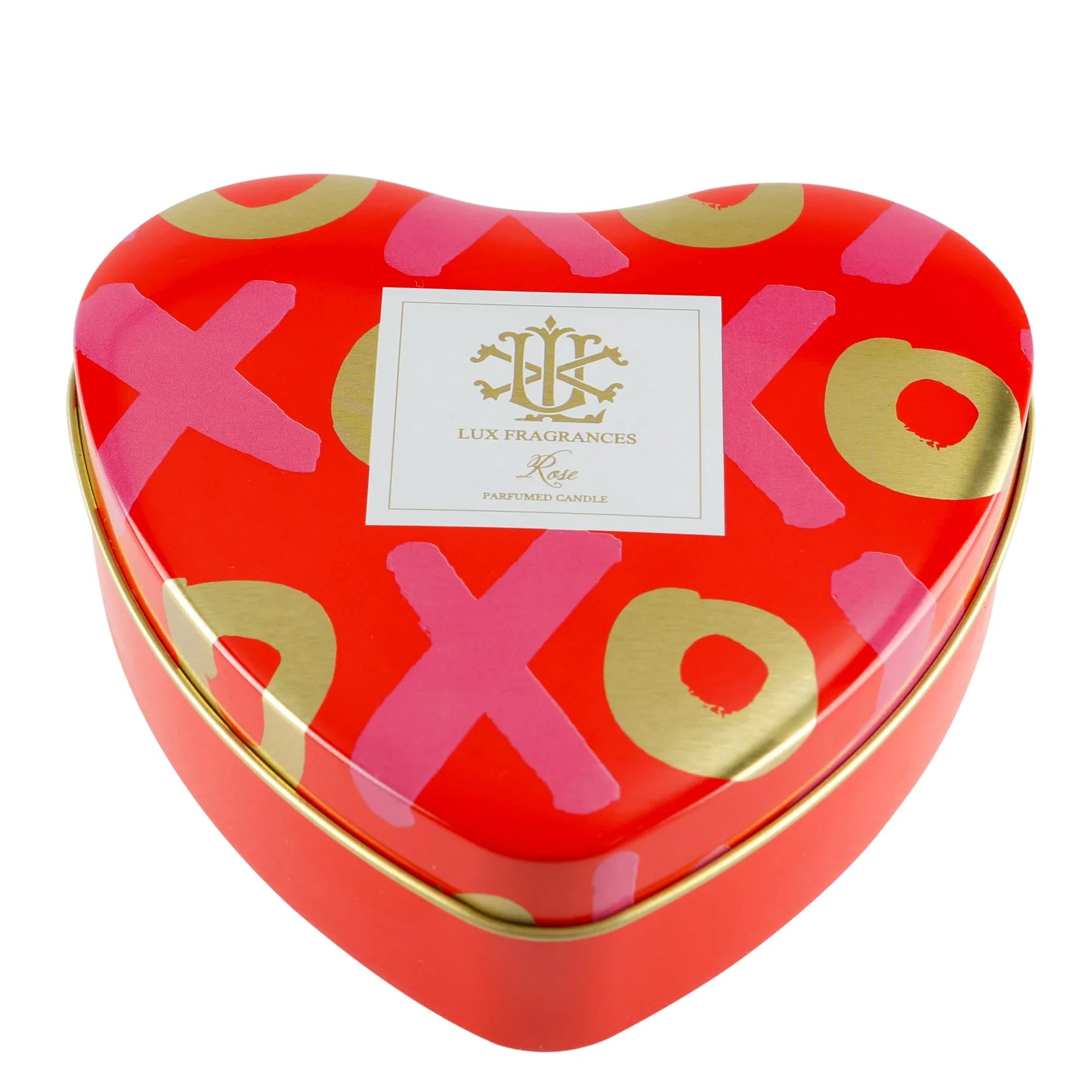 Valentine's Heart Tin Candle - XO Rose