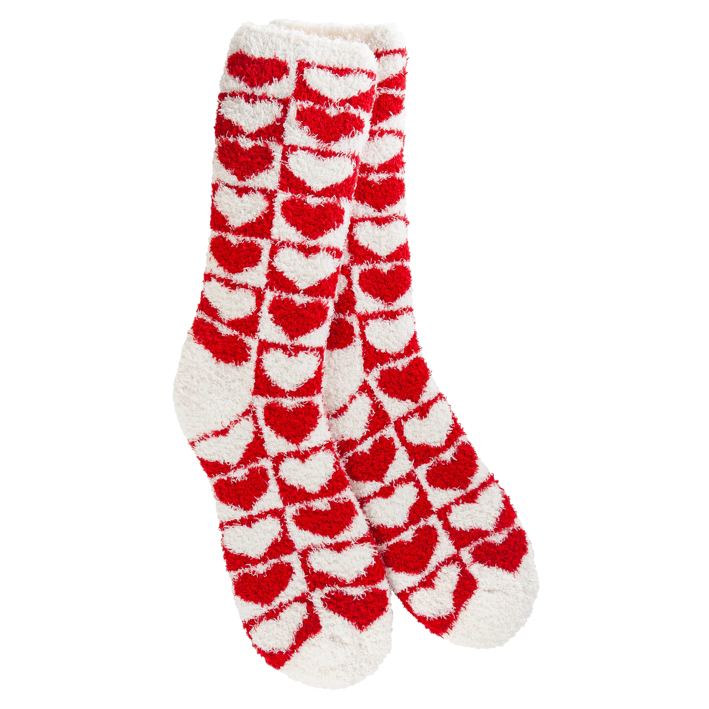 World's Softest Socks Holiday Knit Pickin' Fireside Crew Sock - Checkered Heart