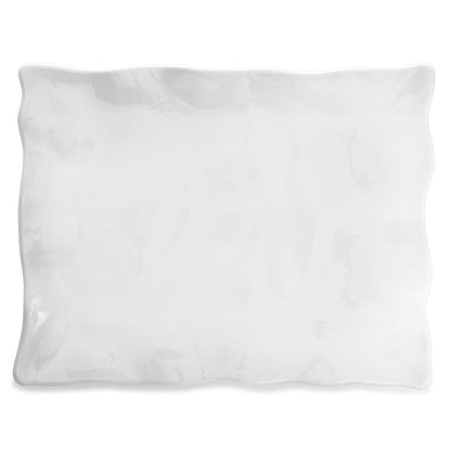 Personalized White Ruffle Melamine Platter - Large