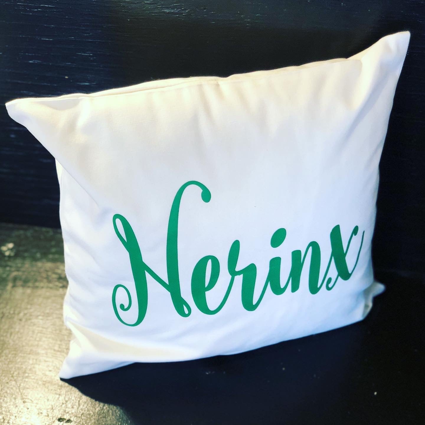 Personalized White Square Pillow