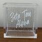 Personalized Luxe 5 Sided Acrylic Box - Sorority - Silver