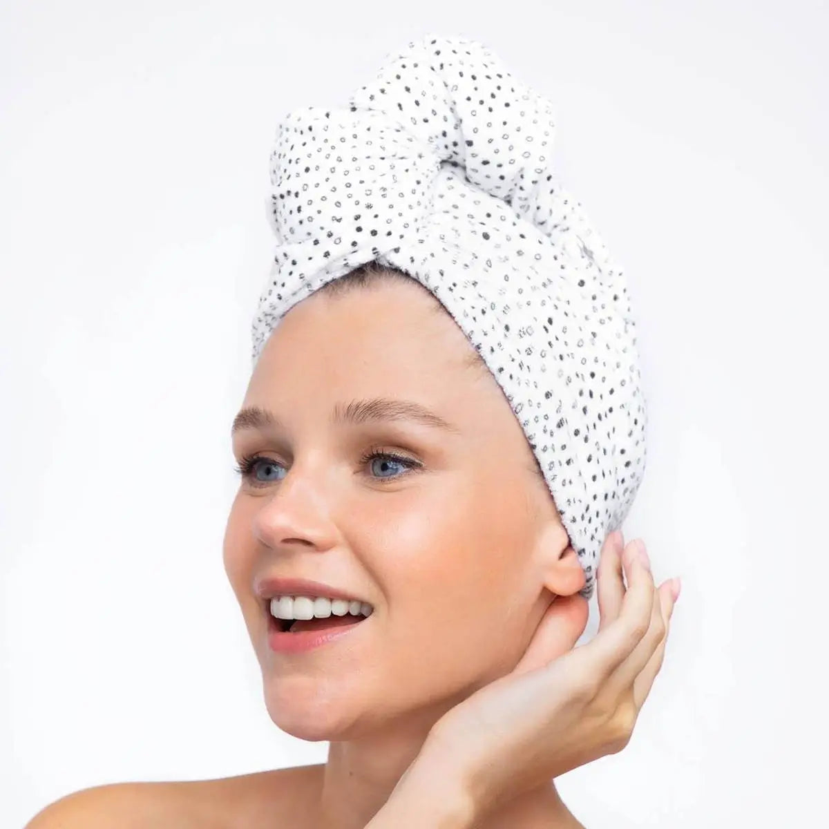 Quick Dry Hair Towel - Black Dot