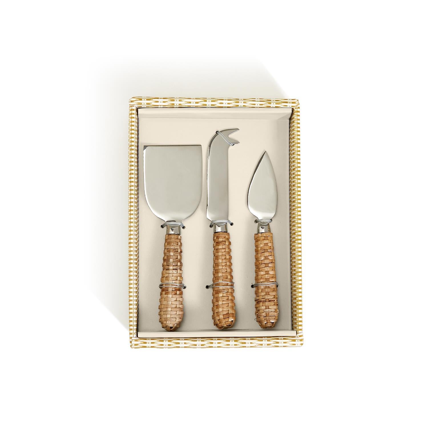 Wicker Weave Cheese Knife Set/3