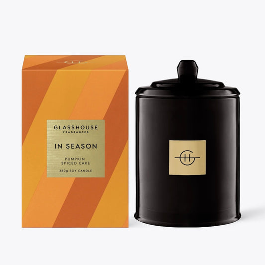 Glasshouse Fragrances Triple Scented Soy Candle Jar - 13.4 oz. - In Season, Pumpkin Spiced Cake