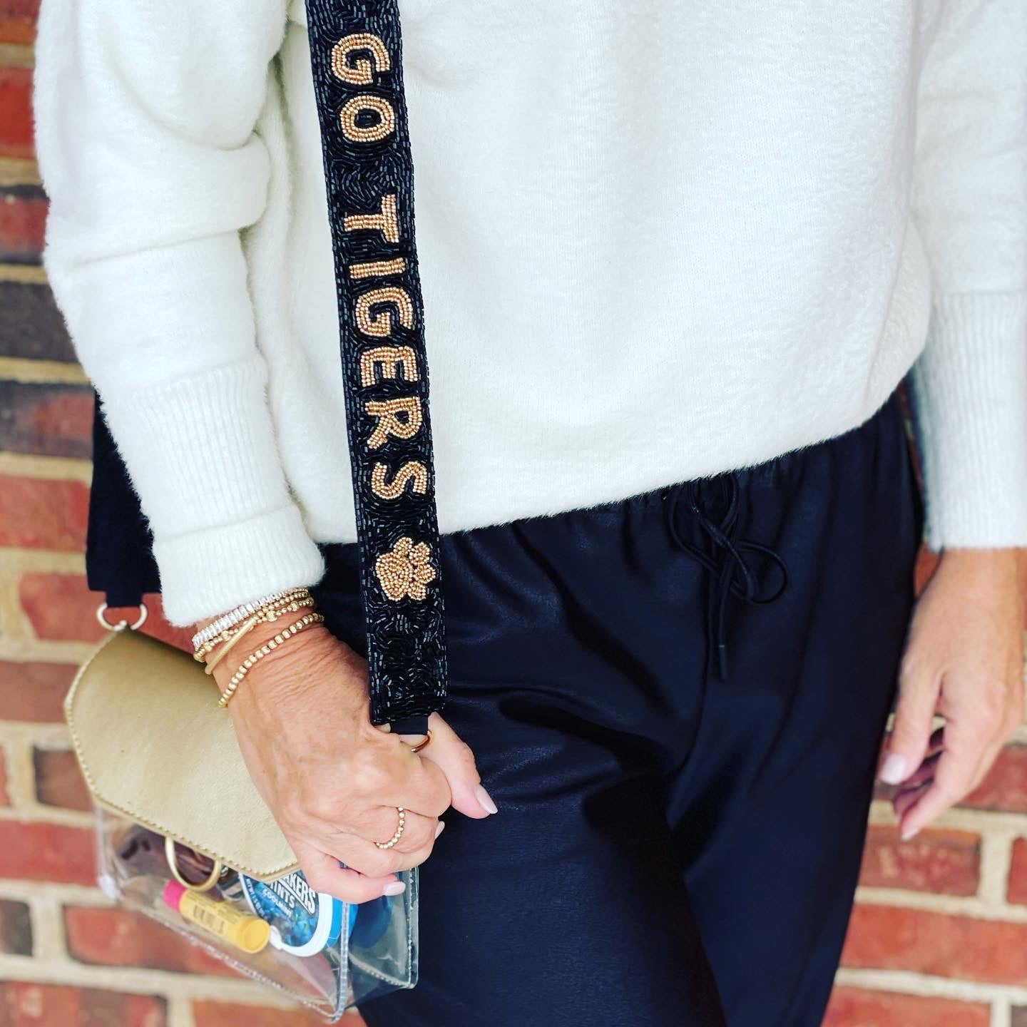 Beaded Go Tigers Gameday Shoulder Strap