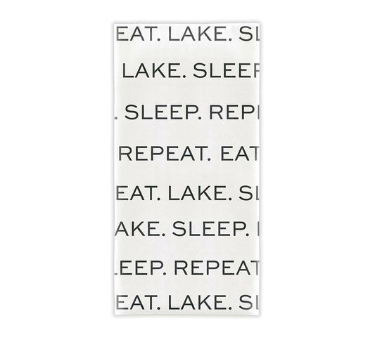 Tea Towel - Eat. Lake. Sleep. Repeat. Folded