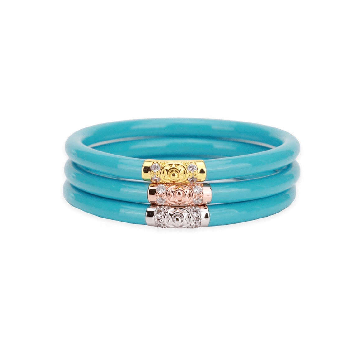 Budhagirl All Weather Bangle - 3 Kings, Set/3 - Turquoise