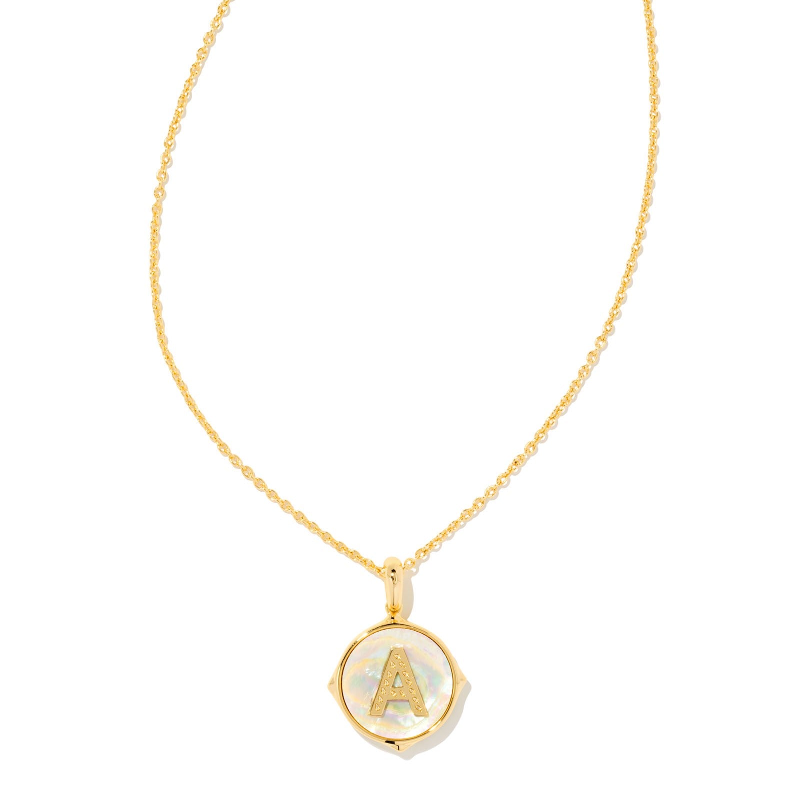 Kendra Scott Letter Disc Pendant Necklace - Gold