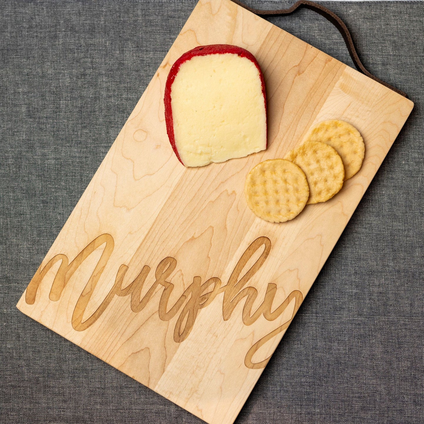 Personalized Serving Board w/Leather Handle