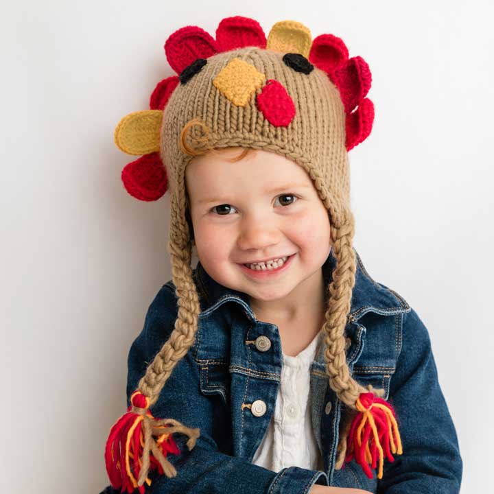 Turkey Earflap Beanie Hat For Babies, Toddlers & Kids